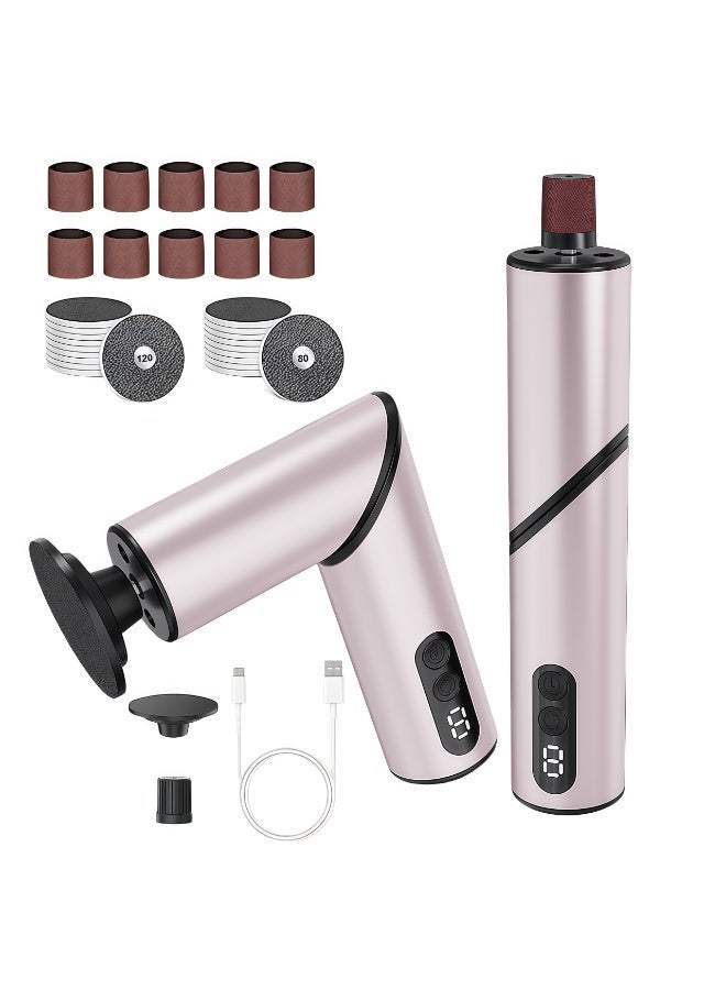 5-in-1 Foldable Electric Callus Remover, Foot File with 30 Accessories and 9 Intensity Modes, Foot Care Suitable For Men And Women, For Grinding Hard Calluses and Dead Skin for Large Area Callus Removal and Delicate Care (Pink) - Image 1