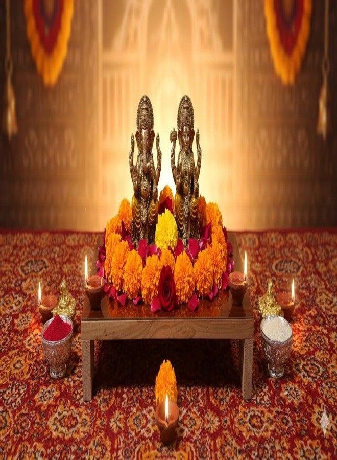 SUNBIRD Wooden Pooja Chowki for Home, Wooden Temple Small, DIY for All Purpose Puja, Home Temple Devghar, Puja Stand for God Idols, Office, Shop (ONE Piece Pooja Chowki) - Image 3