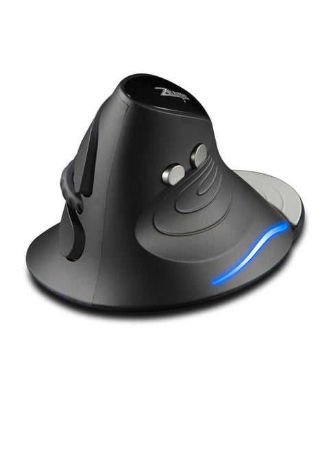 ماوس عمودي F17، ماوس ألعاب لاسلكي محمول 2.4 جيجاهرتز، تصميم مريح ماوس بصري USB LED مزود بـ 6 أزرار، 3 فأرة عمودية قابلة للتعديل بدقة DPI للكمبيوتر المحمول، (قطعة واحدة، أسود)