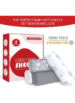 Moonsea Moonsea Mini Portable Crib Sheets 4 Pack for Boys or Girls (38" X 24")  - Image 3