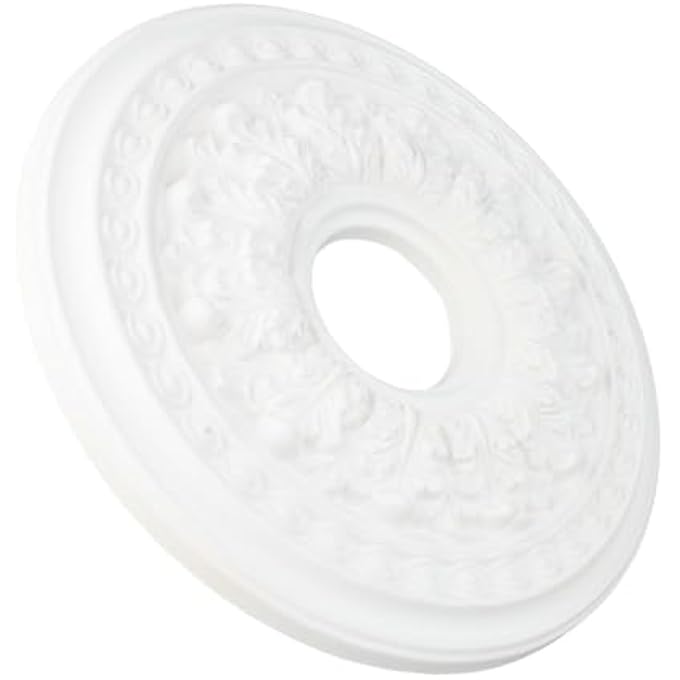 ROUND ROSETTE CEILING, PU CEILING LIGHT COVER, DECORATIVE CEILING LAMP COVER FOR HOME DECOR CEILING MEDALLIONS(35CM) - Image 2