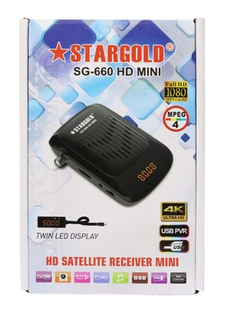 STARGOLD Satellite Receiver Full HD 4K, 4000 Channels, EPG, MPEG-2/4, OSD, Blind Scan/auto Scan, Support USB PVR, SG-660 HD MINI - pzsku/ZA62FC8A879F33B437DD1Z/45/_/1694613548/b8fc101b-99fe-41b1-b65e-1baa76894dc6