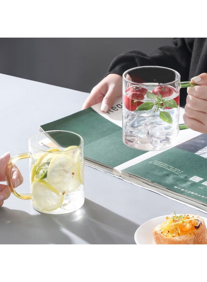 Weimingnuo Four-color High Borosilicate Heat-resistant Glass Cup Set Household With Handle Water Cup Glass Tea Cup Four-pack 400ml - Image 4