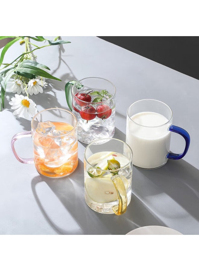 Weimingnuo Four-color High Borosilicate Heat-resistant Glass Cup Set Household With Handle Water Cup Glass Tea Cup Four-pack 400ml - Image 5