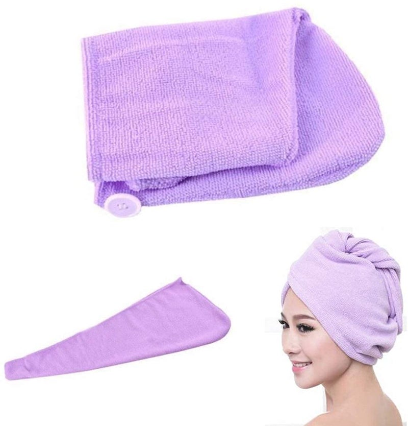 Sukhrup SUKHRUP Microfiber Hair Wraps Magic Fast Dry Towel Drying Bath Twist Hat Spa Soft Cap Multicolour 2 Pieces - Image 2