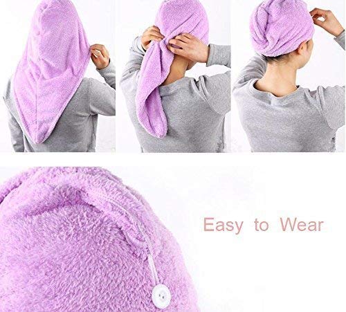 Sukhrup SUKHRUP Microfiber Hair Wraps Magic Fast Dry Towel Drying Bath Twist Hat Spa Soft Cap Multicolour 2 Pieces - Image 4