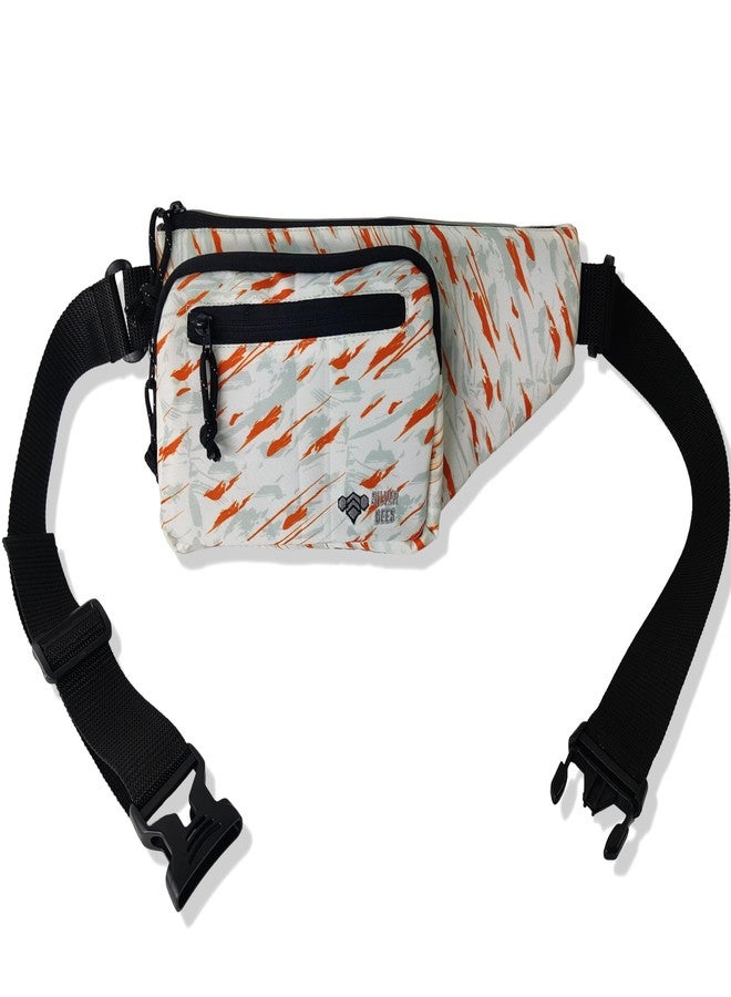 SILVER BEES White/Orange Sling Bag, Unisex Crossbody, Sleek & Portable Travel Bag for Work, Biking, Casual Wear, Cycling & Weekend Adventures, Rugged & Multi-Purpose. (White/Orange) - Image 2