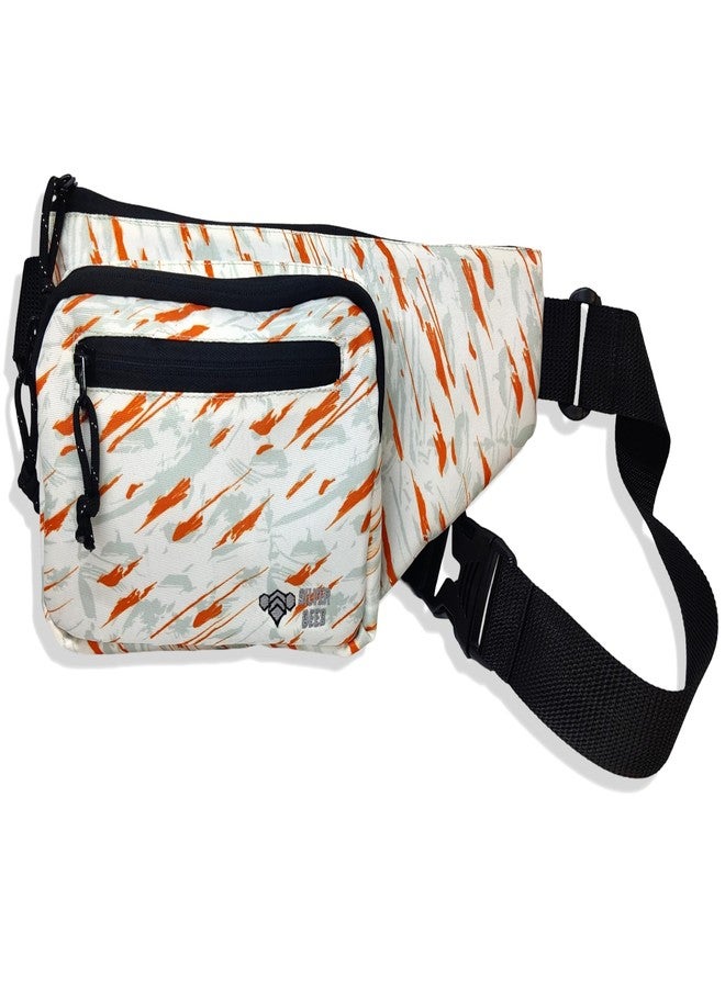 SILVER BEES White/Orange Sling Bag, Unisex Crossbody, Sleek & Portable Travel Bag for Work, Biking, Casual Wear, Cycling & Weekend Adventures, Rugged & Multi-Purpose. (White/Orange) - Image 3