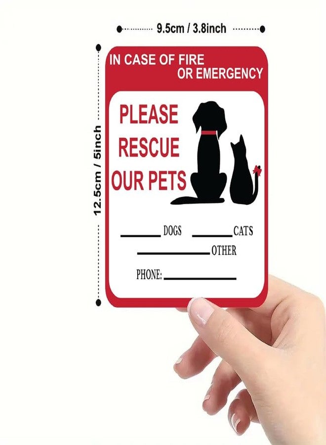 Adullpony in Case of Fire or Emergency Please Rescue Our Pets Stickers - Pet Alert Safety Stickers, 5x4 inch Pet Fire Rescue Signs for Car and Home Windows 6PCS - Image 2