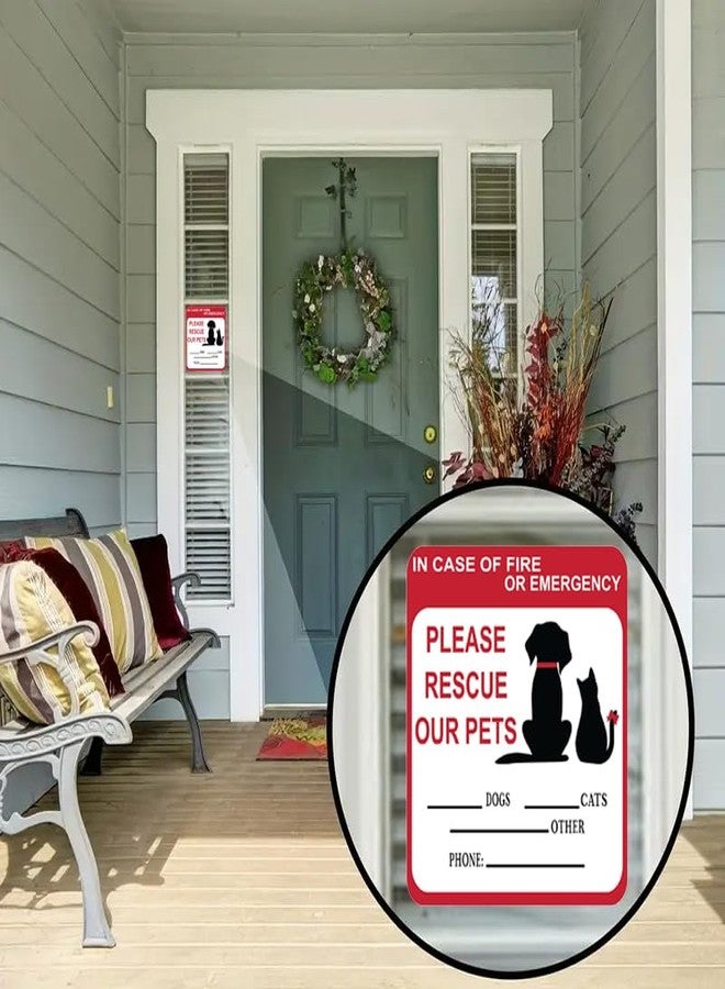 Adullpony in Case of Fire or Emergency Please Rescue Our Pets Stickers - Pet Alert Safety Stickers, 5x4 inch Pet Fire Rescue Signs for Car and Home Windows 6PCS - Image 3