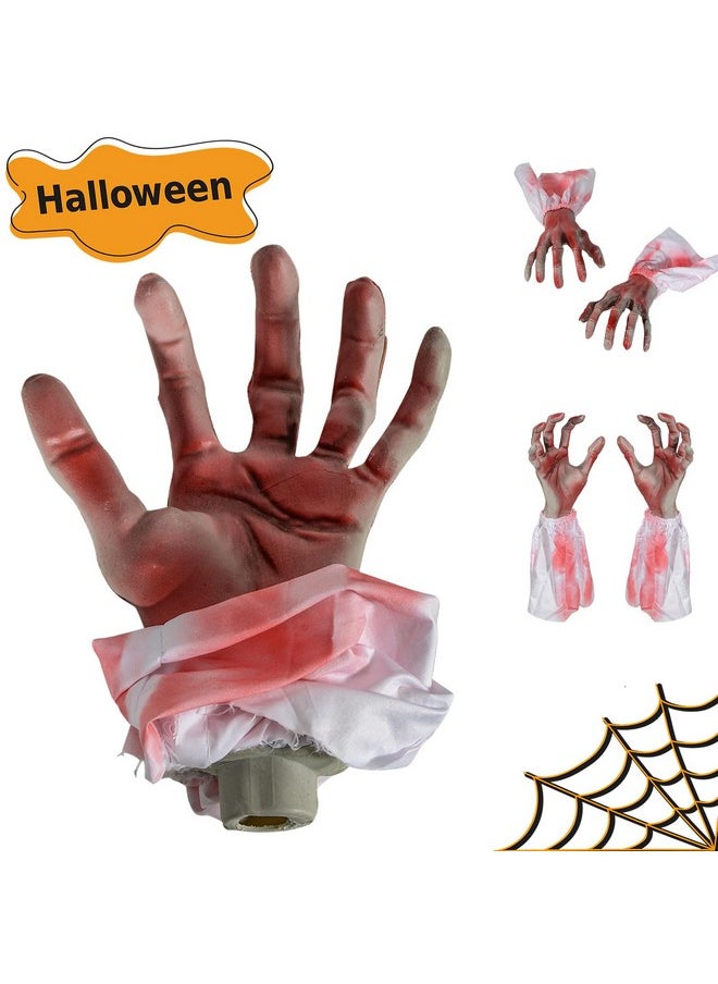 XONOR - Halloween Skeleton Hands Decorations, Realistic Life Size Severed Fake Plastic Hands For Halloween Props Decoration, 2 Pieces - Image 1