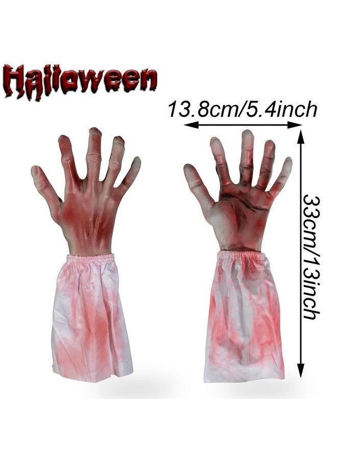 XONOR - Halloween Skeleton Hands Decorations, Realistic Life Size Severed Fake Plastic Hands For Halloween Props Decoration, 2 Pieces - Image 1