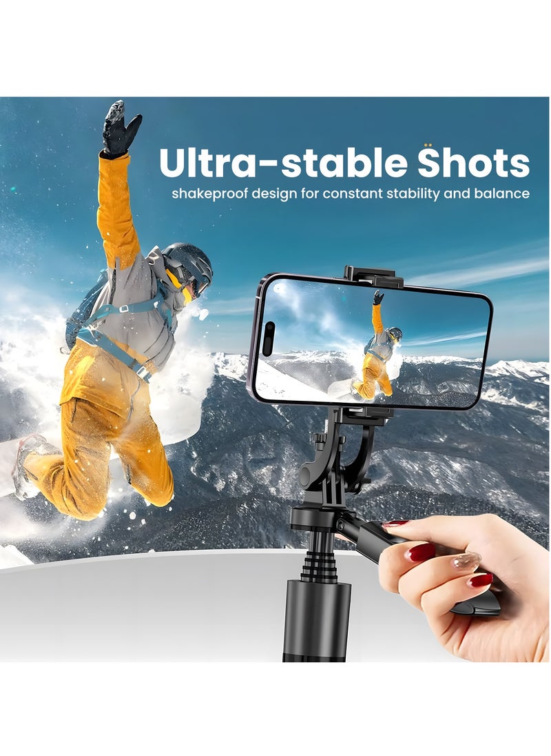 TNW - TNW Cell Phone Tripod with Bluetooth Remote,160cm/63in Portable Extendable Selfie Stick Lightweight Travel Camera Tripod,Compatible with iPhone and Android - Image 1