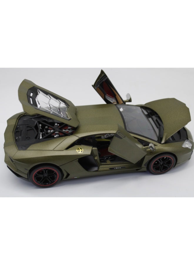 حديقة الألعاب نموذج محاكاة لسيارة لامبورغيني أفينتادور الرياضية بمقياس 1:24، سيارة لعبة مصبوبة قابلة للسحب للخلف، أبواب قابلة للفتح، مؤثرات صوتية وإضاءة - هدية مثالية للأولاد والأطفال والكبار - Image 5