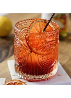 Kate Aspen Kate Aspen Ribbed Retro Arch Floral Rose Gold Drinking Glasses Set of 6, (10 oz) Vintage Glassware Set Cocktail Glass Set, Juice Glass, Water Cups | Great Hostess Gift & Gift for New Home Owners  - Image 1