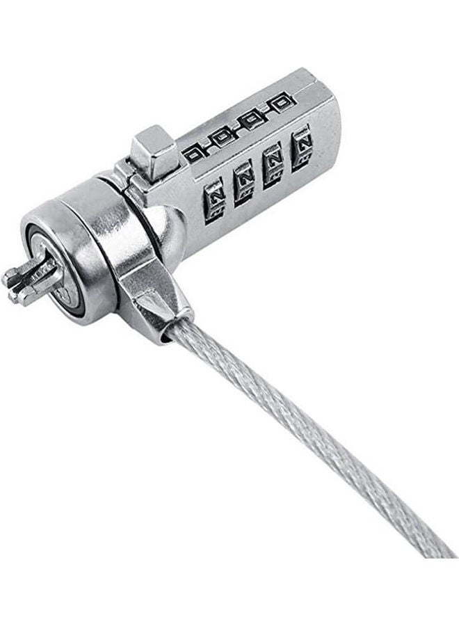 NIBEMINENT Laptop Notebook Pc Anti-Theft Security Password Combination Chain Steel Cable Lock Silver  - Image 2