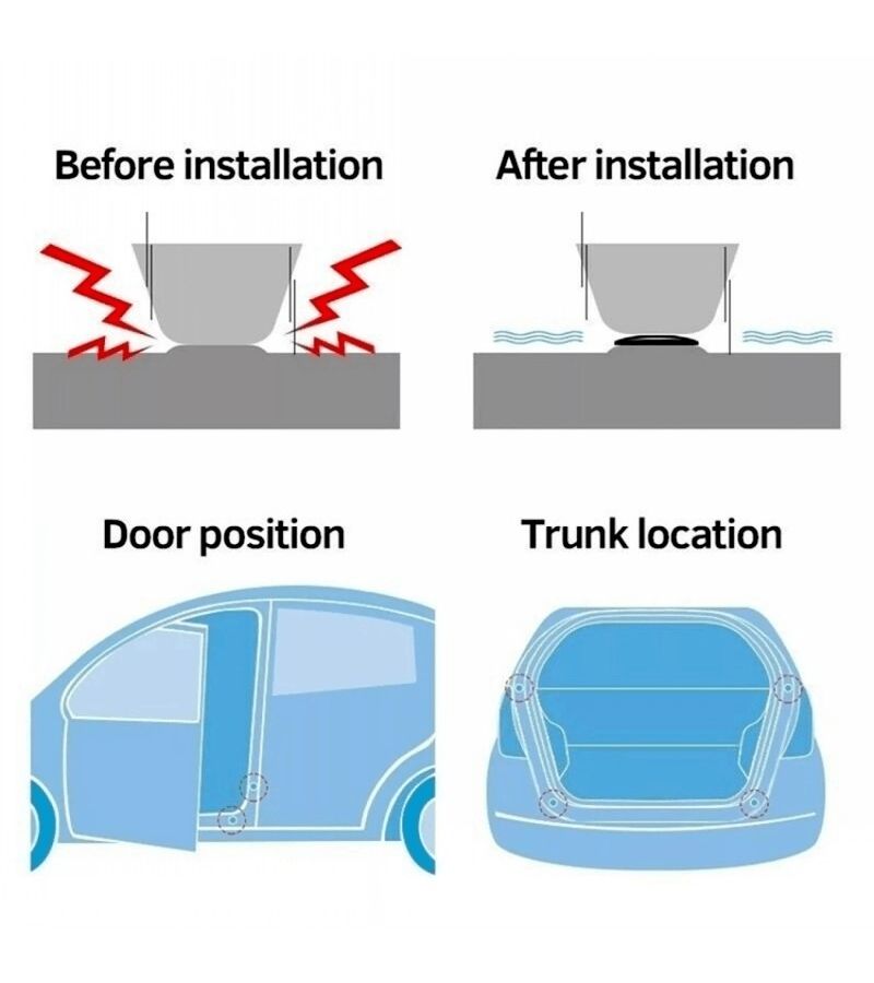 Anti Collision Car Door Pad Black 5pcs Anti Shock Protection Soundproof Silent Buffer Gasket Sticker - Image 4