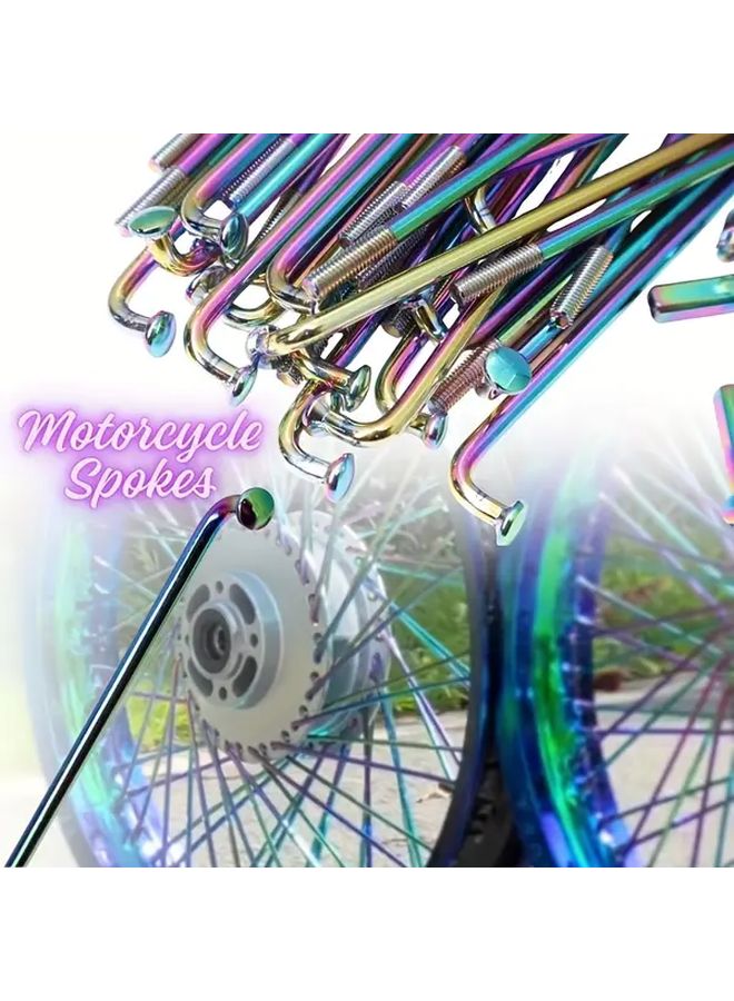 Motorcycle Spoke Kit 36pcs 9G 172mm With Nipples And 2 Frame Sliders - Image 5