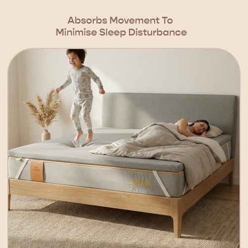 SleepyCat Luxe AirGen™ Memory Foam Soft Mattress Topper - Motion Isolation | 1 Inch Thickness | Supersoft Knitted Fabrics with Ezie Zipper Cover Sleepers (Queen, 75x60 inches) - Image 5