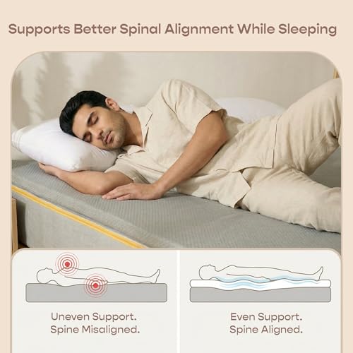 SleepyCat Luxe AirGen™ Memory Foam Soft Mattress Topper - Motion Isolation | 1 Inch Thickness | Supersoft Knitted Fabrics with Ezie Zipper Cover Sleepers (Queen, 75x60 inches) - Image 4