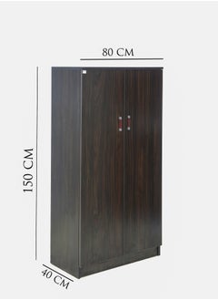 AFT Elegant MDF Kids Wardrobe with 2 Door Design - Double Door Design – Spacious Shelving, Hanging Rod, and Lockable Drawer for Organized Storage. 150 cm x 80 cm x 40 cm Compact Design.   Wangi Dark Brown (Arfan)  - Image 2