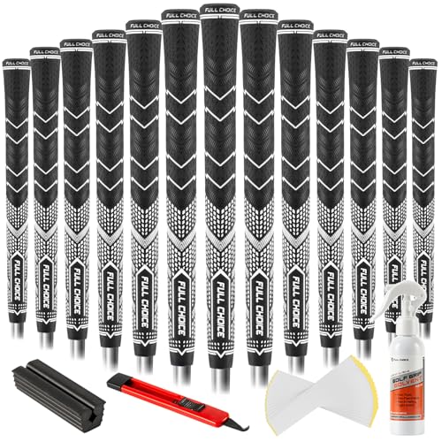 Full Choice Rubber Golf Club Grips Advanced Texture Control and High Feedback Traction NonSlip Design for AllWeather Firm Control Superior Comfort Responsiveness Grip Set4 Colors13 Grips Solvent Kit - Image 1