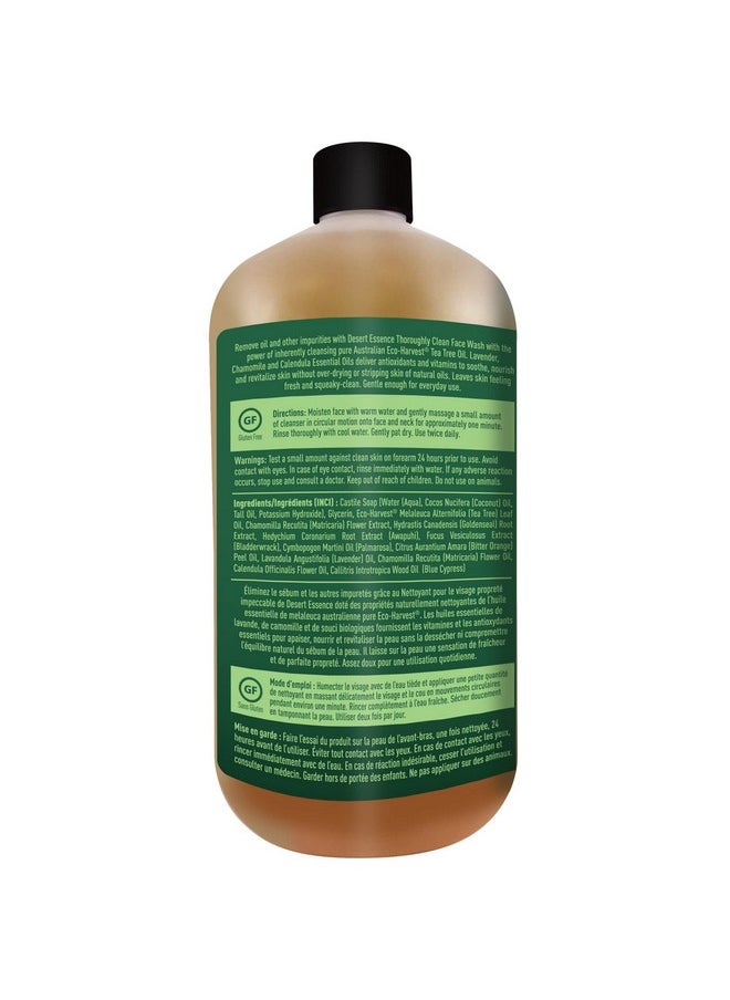 DESERT ESSENCE Thoroughly Clean Face Wash Original 32 Fl Oz Pack Of 2 Tea Tree Oil For Soft Radiant Skin Gentle Cleanser Extracts Of Goldenseal Awapuhi & Chamomile Essential Oils  - Image 3