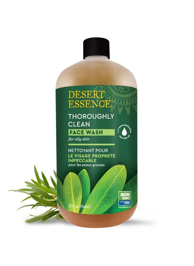 DESERT ESSENCE Thoroughly Clean Face Wash Original 32 Fl Oz Pack Of 2 Tea Tree Oil For Soft Radiant Skin Gentle Cleanser Extracts Of Goldenseal Awapuhi & Chamomile Essential Oils  - Image 2