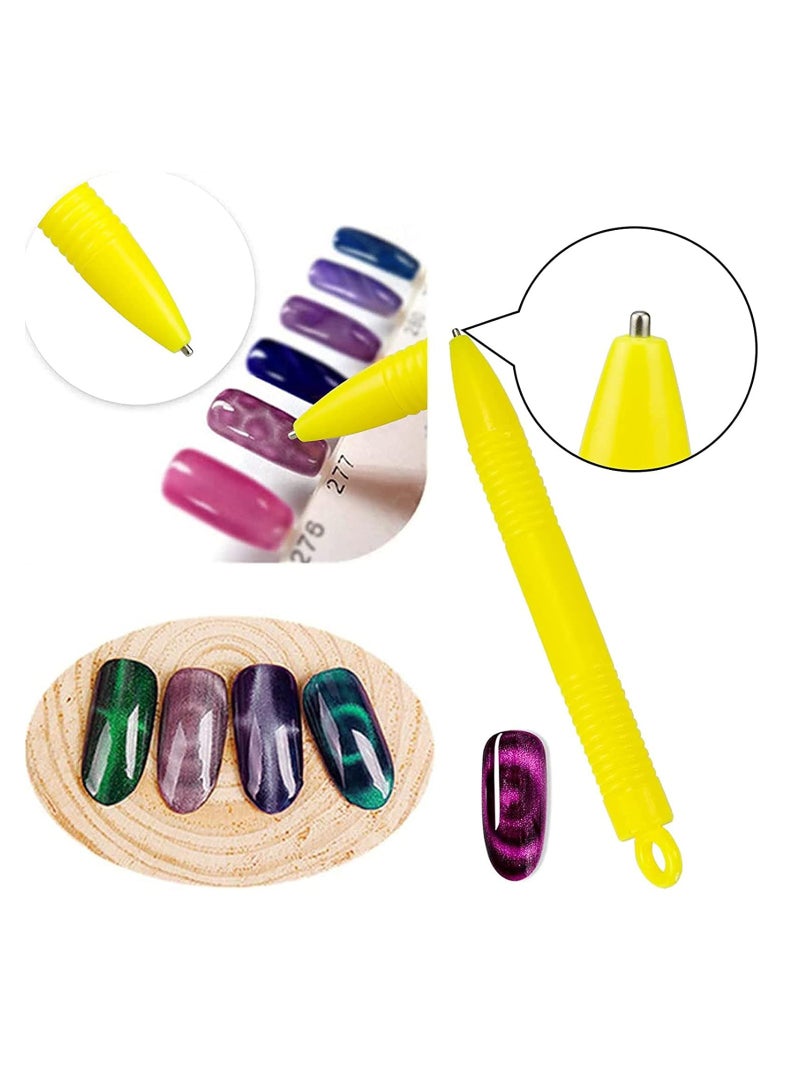 15 Pieces Nail Magnet Tool Set, Double-head Flower Design Nail Magnet Pens Magnet Stick 3D Magnetic Cat Eye Gel Polish Nail Art, for DIY 3d Magnetic, Salon, Studio or Home - Image 4