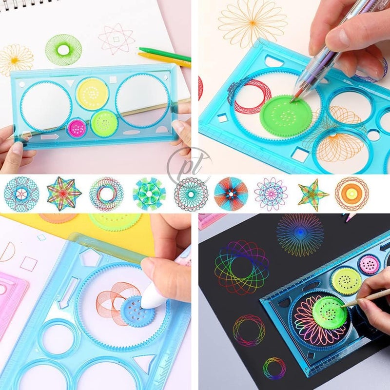 Promote 1 pc Transparent Colorful Plastic Washable Drawing Painting Graphics Unique Scale with Unicorn Multicolor Ten in One Ballpoint Pen| Stencil for Kid Craft, School Project - Image 3
