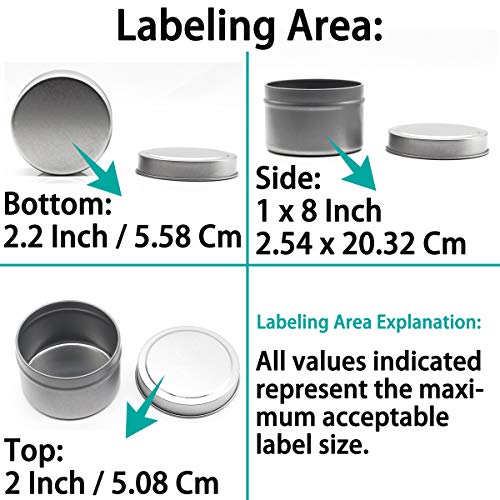 Aroparc Silver Candle Tins 4oz with Lids, 24 Piece Candle Containers, Bulk Candle Jars for Candle Making - Silver - Image 4