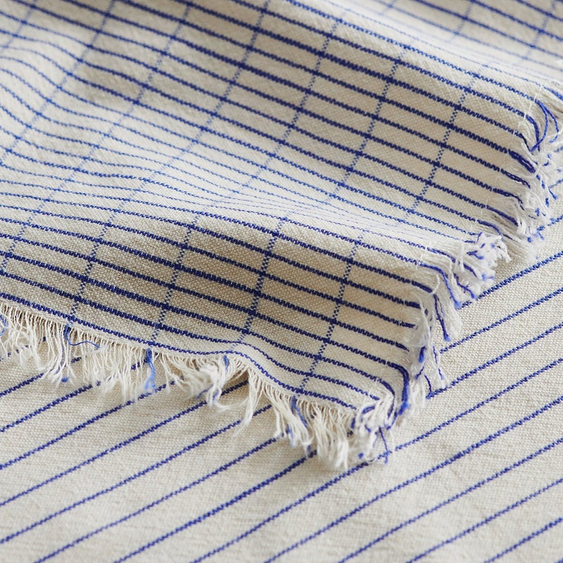Baitique Cotton-Linen Tea Towels, White/Blue Patterned, 45x60 cm, Set of 4 - Image 4