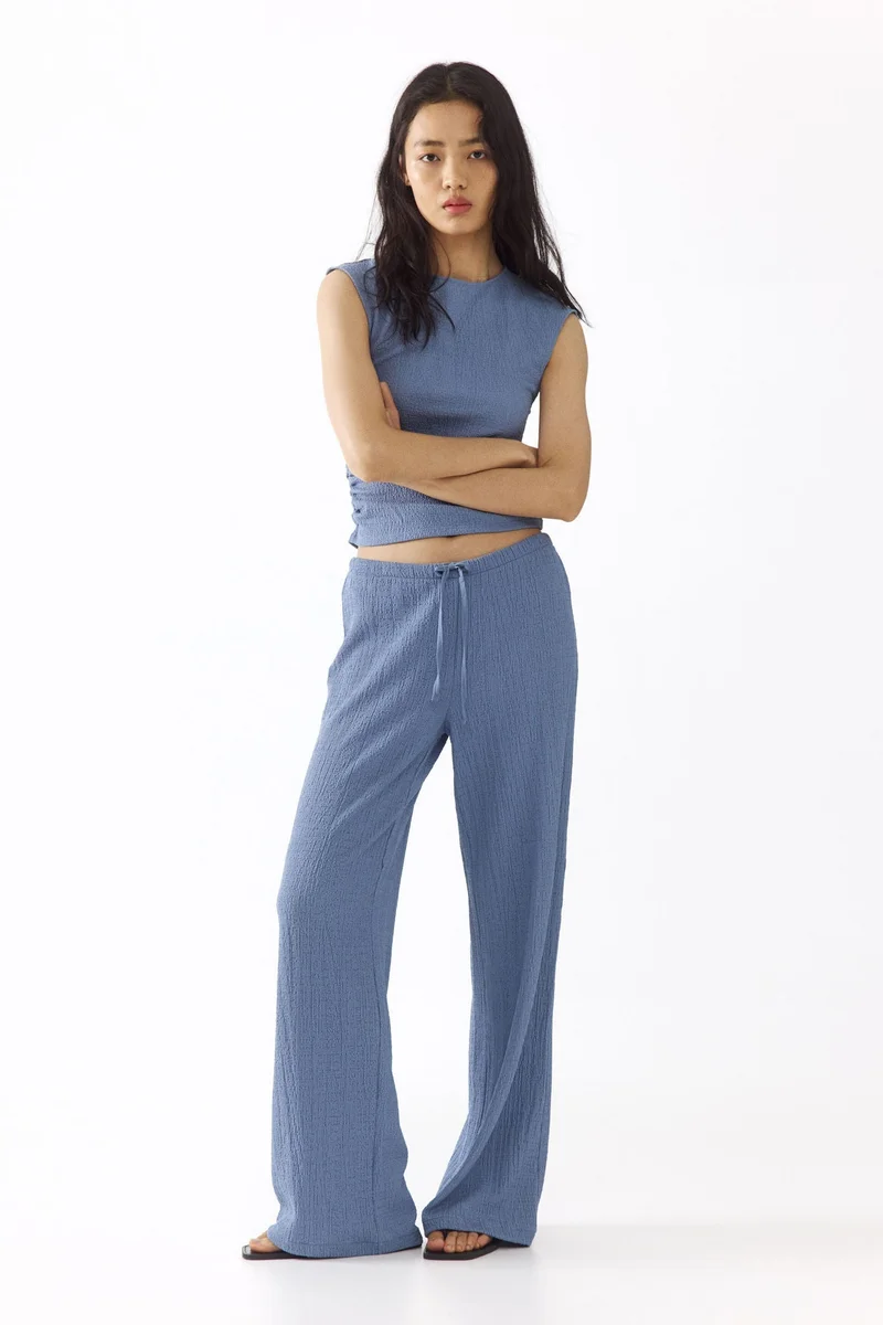 اتش اند ام بنطلون منقوش من الجيرسيه