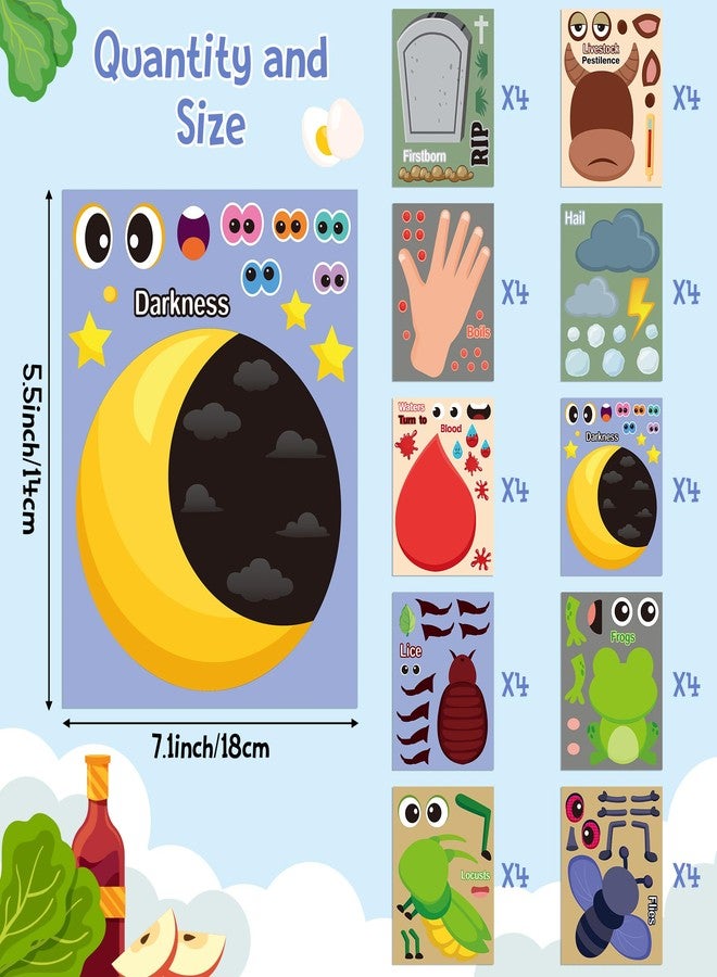 سي واي 2 سايد ملصقات CY2SIDE لعيد الفصح - 40 قطعة. اصنع بنفسك ضفادع عيد الفصح اليهودية، لعبة حرفية للأطفال، مكافأة مدرسية، هدايا حفلات عيد الفصح للأطفال، أنشطة صفية مدرسية للعطلات. - Image 2