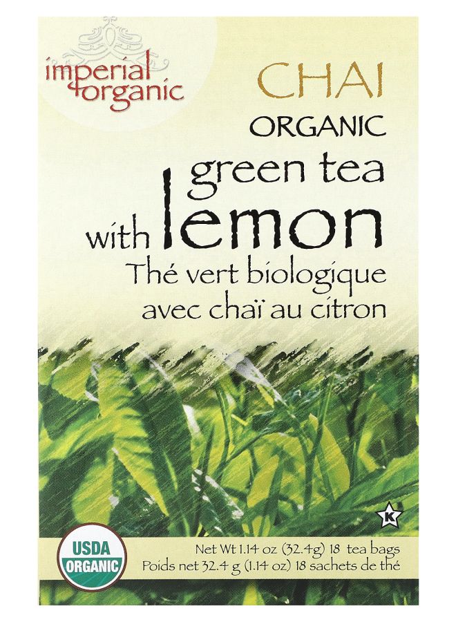 Uncle Lee's Tea Imperial Organic Green Tea With Lemon Chai 18 Tea Bags 1.14 oz (32.4 g)