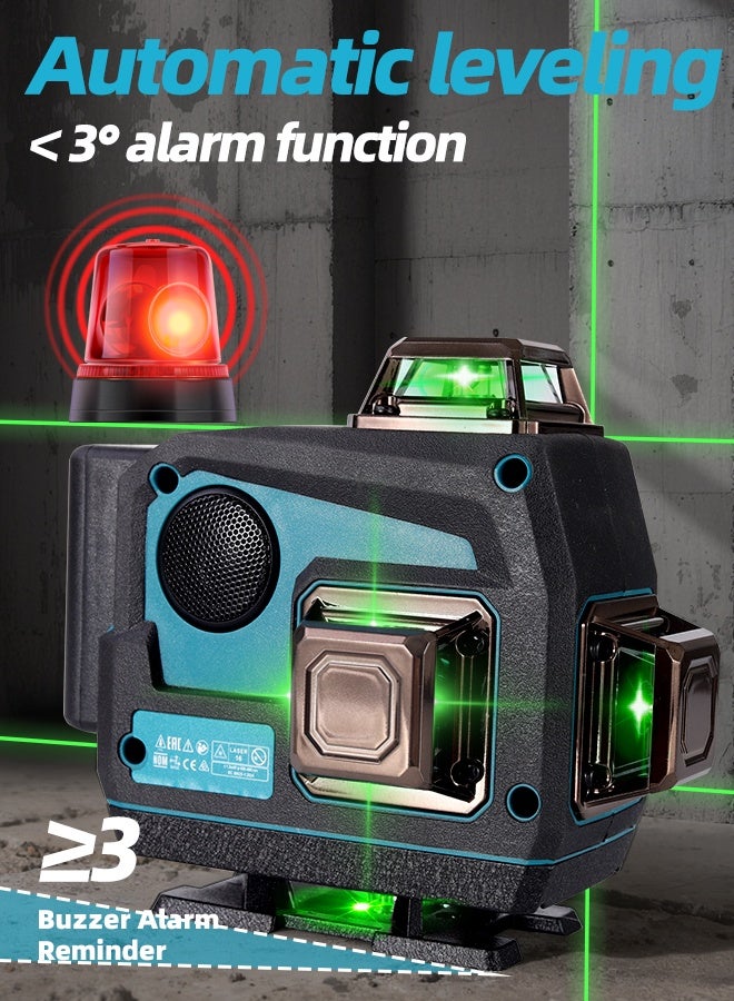 ALongDeng Laser Level 360° Self Leveling 16 Lines Green Beam Laser Level 4x360° 4D Cross Line Lazer Level for Construction with Remote Control, Anti-fall Box Multiple Stands Rechargeable Batteries - Image 3