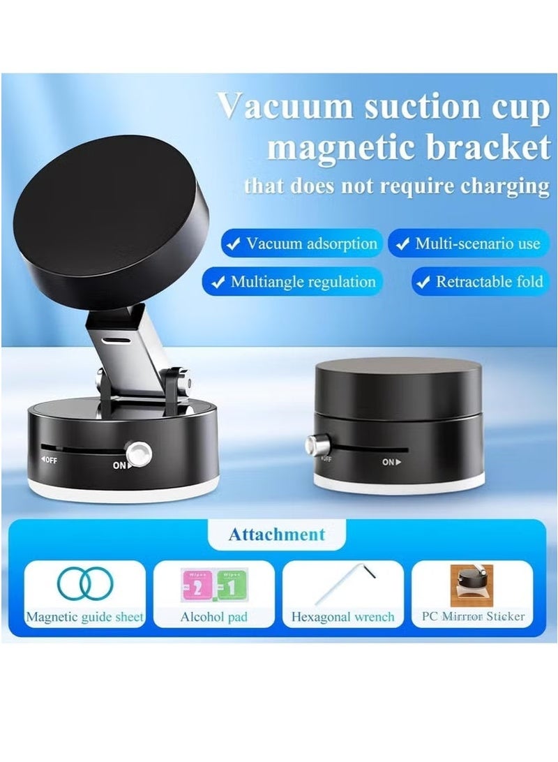 SHOPI Vacuum Suction Magnetic Car Phone Holder, Magnetic Car Phone Holder For Car Dashboard Truck Windshield Table Suitable For Tablets Smartphones Flat Universal - Image 1