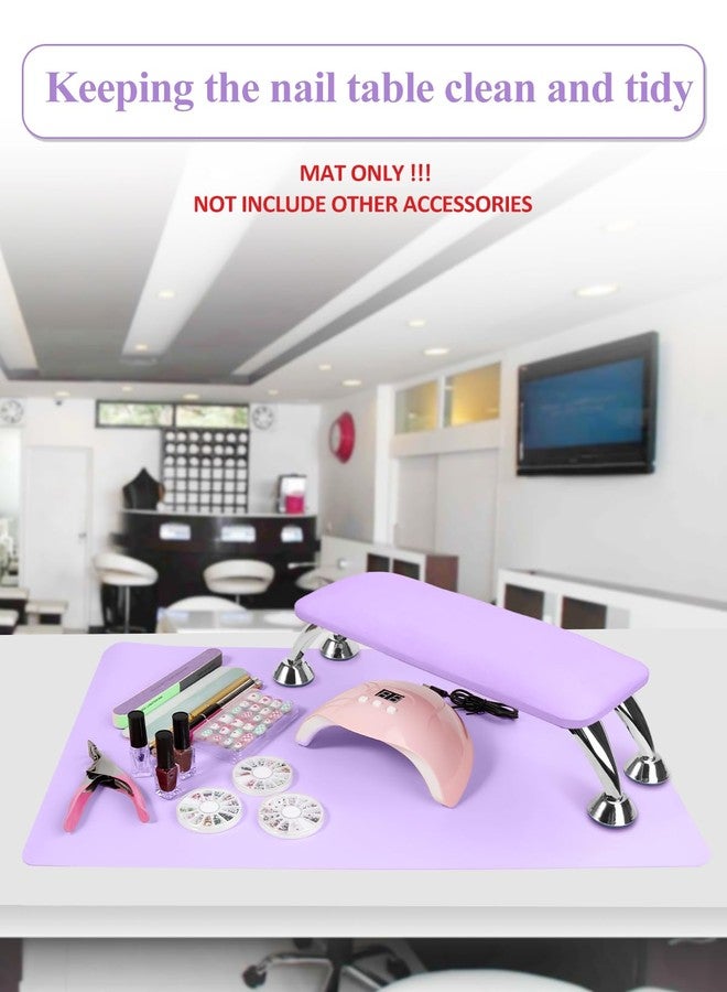 LIONVISON (MAT ONLY) Nail Art Table Mat, Foldable Nail Art Hand Rest Pad for Nail Arm Rest Cushion, Soft Microfiber Leather Nail Mat, Manicure Pad Nail Table Pad Desk Mat for Nail Technician Salon Home (Purple) - Image 5