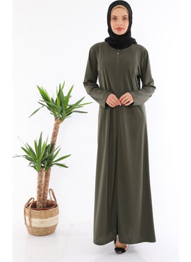 Medipek Zippered Prayer Dress Abaya Khaki  - Image 1