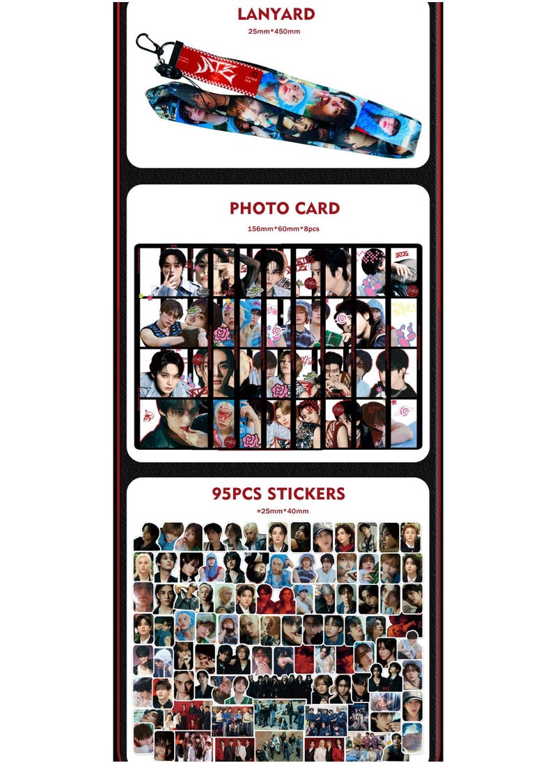 EHOME StrayKids Album ATE Gift Box Set With Lomo Cards, Acrylic Stand, Hand Account Tape, Lanyard, Stickers, Photo Card  - Image 4