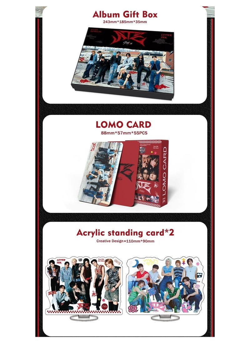 EHOME StrayKids Album ATE Gift Box Set With Lomo Cards, Acrylic Stand, Hand Account Tape, Lanyard, Stickers, Photo Card  - Image 2