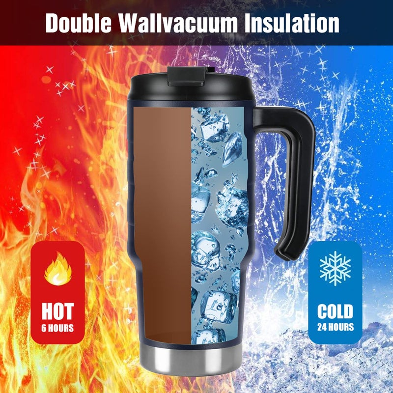 HAUSHOF 24 oz Travel Mug  Stainless Double Wall Vacuum Insulated Tumbler with Handle & Spill Proof Twist On Flip Lid and Wide Mouth  BPA Free (Navy Blue) - Image 3