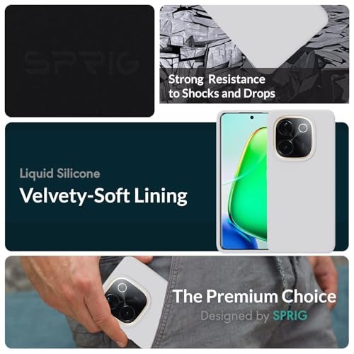 SPRIG Compatible with iQOO Z9S Pro Premium SilkTone Back Cover Drop Tested Shock Proof Mobile Case for Men, Women, Boys and Girls with Camera Protection (White) - Image 2