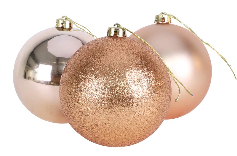 Christmas Concepts 3150mm Extra Large Baubles  Shiny Matte  Glitter Design  Christmas Decorations Rose Gold