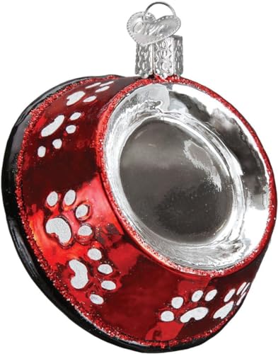 Old World Christmas Glass Blown Ornament Dog Bowl (32285) - Image 4