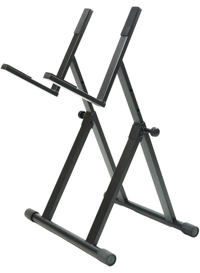Stage Rocker حامل مضخم صوت قابل للتعديل للجيتار والبيس، تصميم قابل للطي بزاوية ثابتة 64°، سعة 150 رطل، ارتفاع 66.5–79 سم، أسود - Image 1