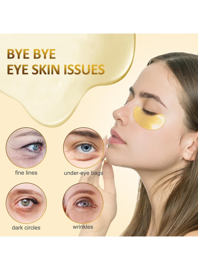 Smooth Eye Mask | Contains Gold | Smooth And Moisturizing Eye Patches For Dark Circles | Collagen Eye Bag Patches Removal Stickers | Hydrating Skincare| 30 Pairs