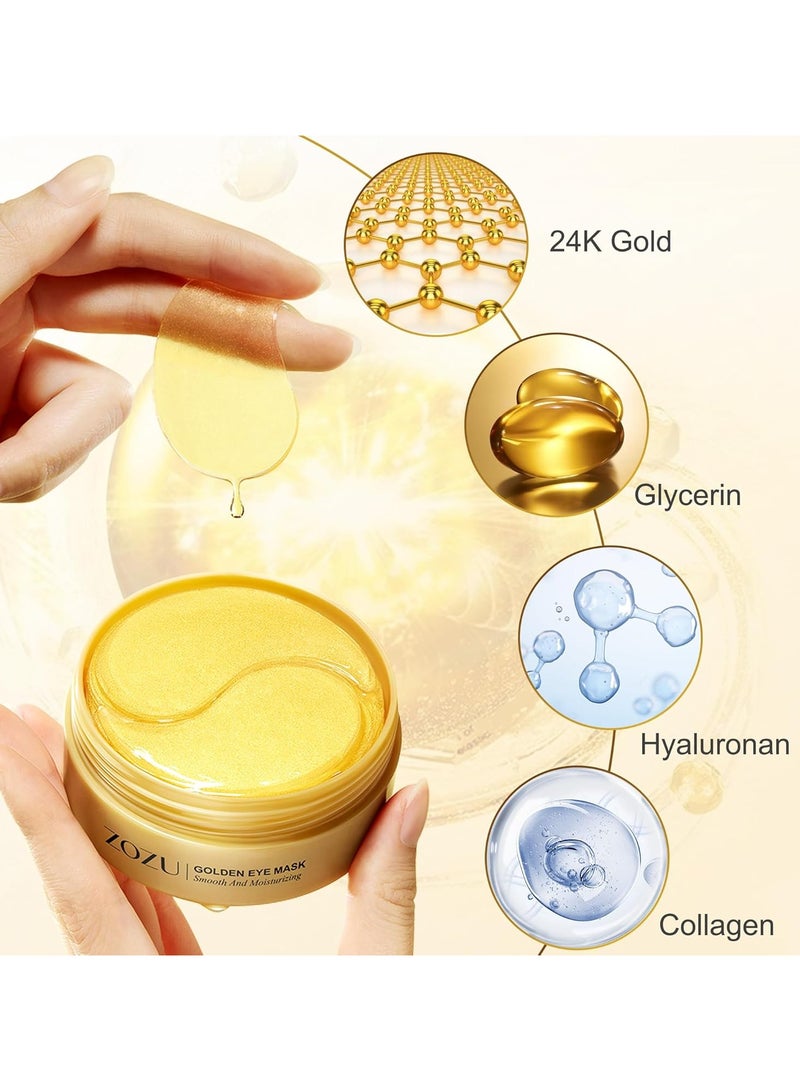 Smooth Eye Mask | Contains Gold | Smooth And Moisturizing Eye Patches For Dark Circles | Collagen Eye Bag Patches Removal Stickers | Hydrating Skincare| 30 Pairs