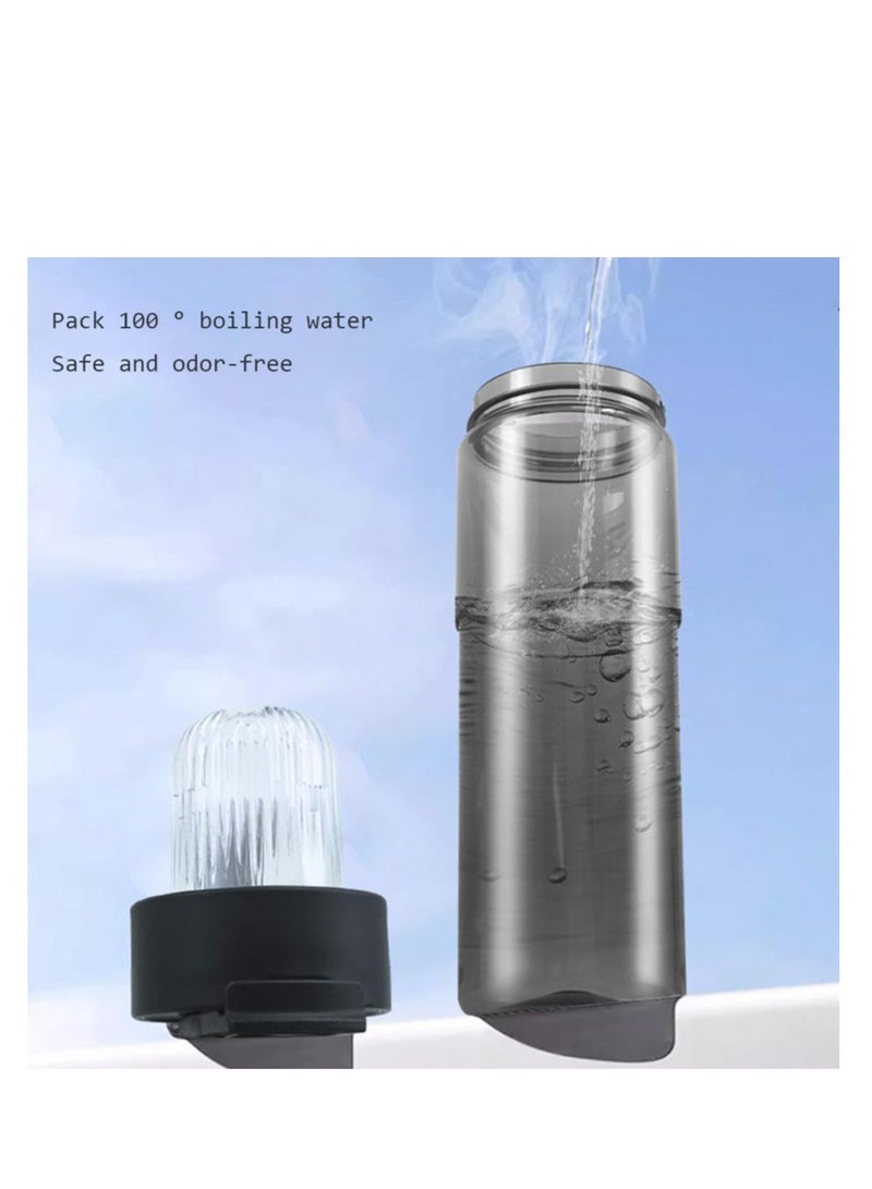 Tea Separation Cup with LED Temperature Display, Tea Strainer Cup, Tea Infuser Bottle, Travel Tea Mug, Black, Magnetic Tea Warehouse, suitable for Outdoor Portable, Family, Car, Travel  - Image 3