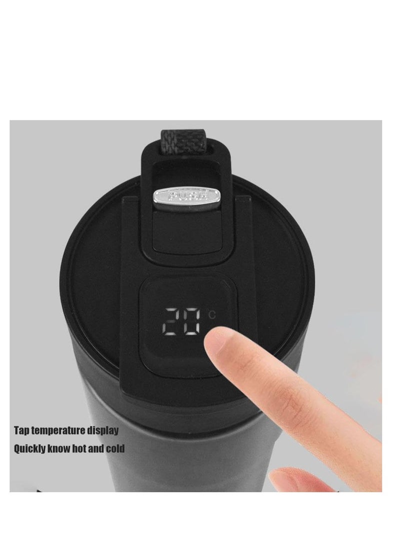 Tea Separation Cup with LED Temperature Display, Tea Strainer Cup, Tea Infuser Bottle, Travel Tea Mug, Black, Magnetic Tea Warehouse, suitable for Outdoor Portable, Family, Car, Travel  - Image 5